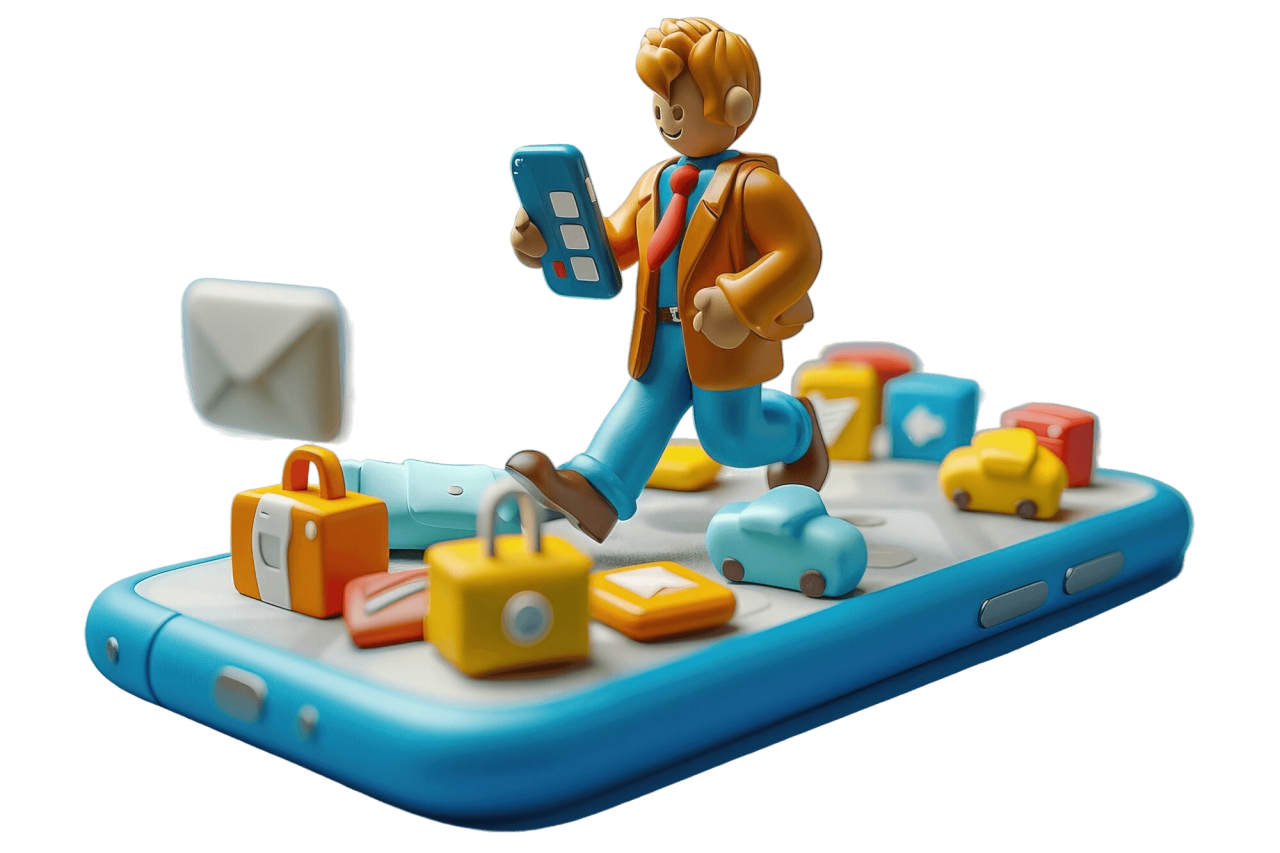 3D Character Emerging From Smartphone