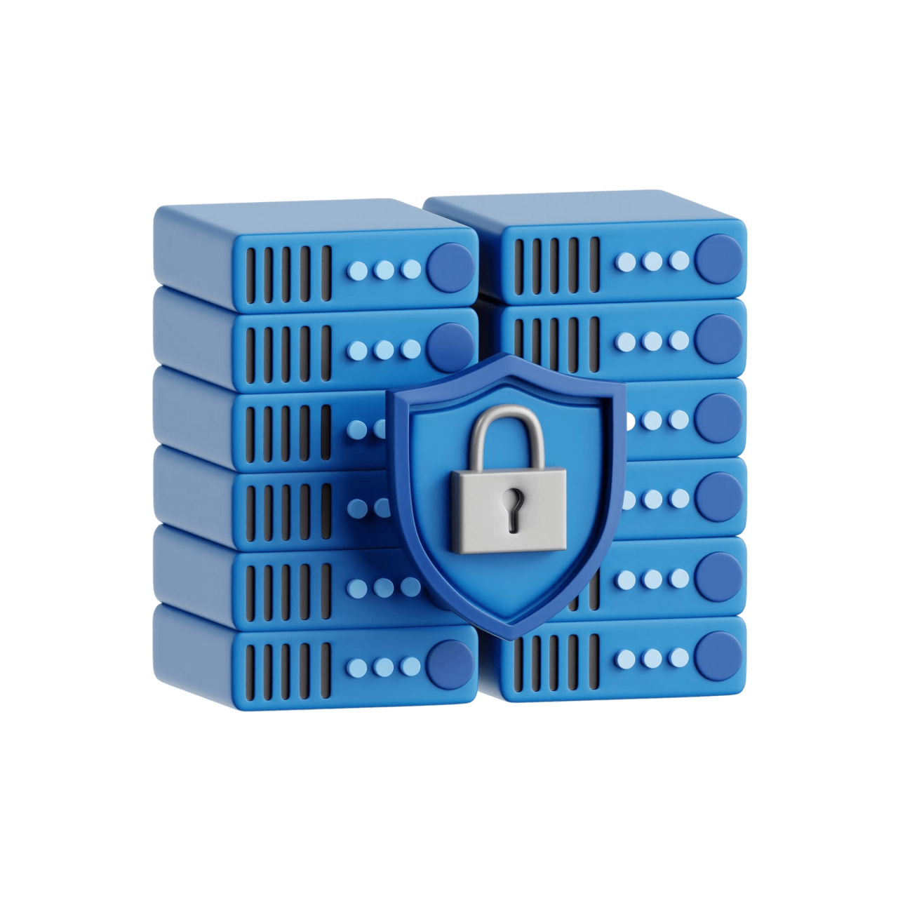 3D Illustration Impenetrable Database Security