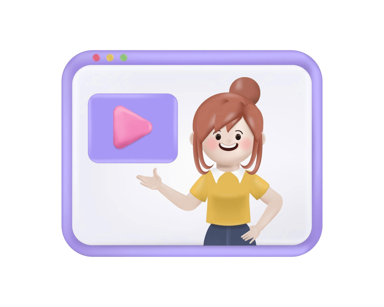 3D Illustration Vector Online Meeting Virtual Conference Video Call Briefingonline Course Study