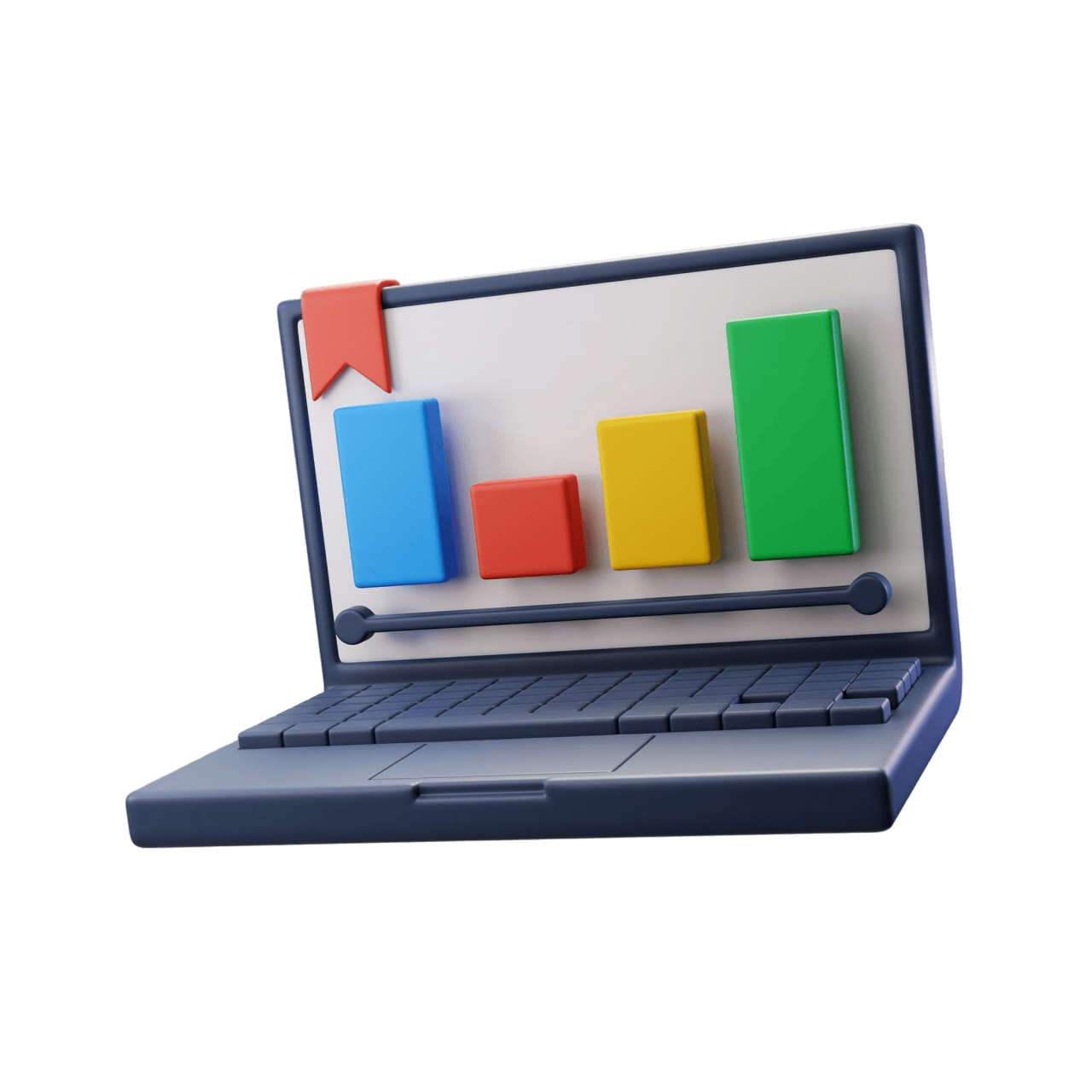 3D Laptop With Graph