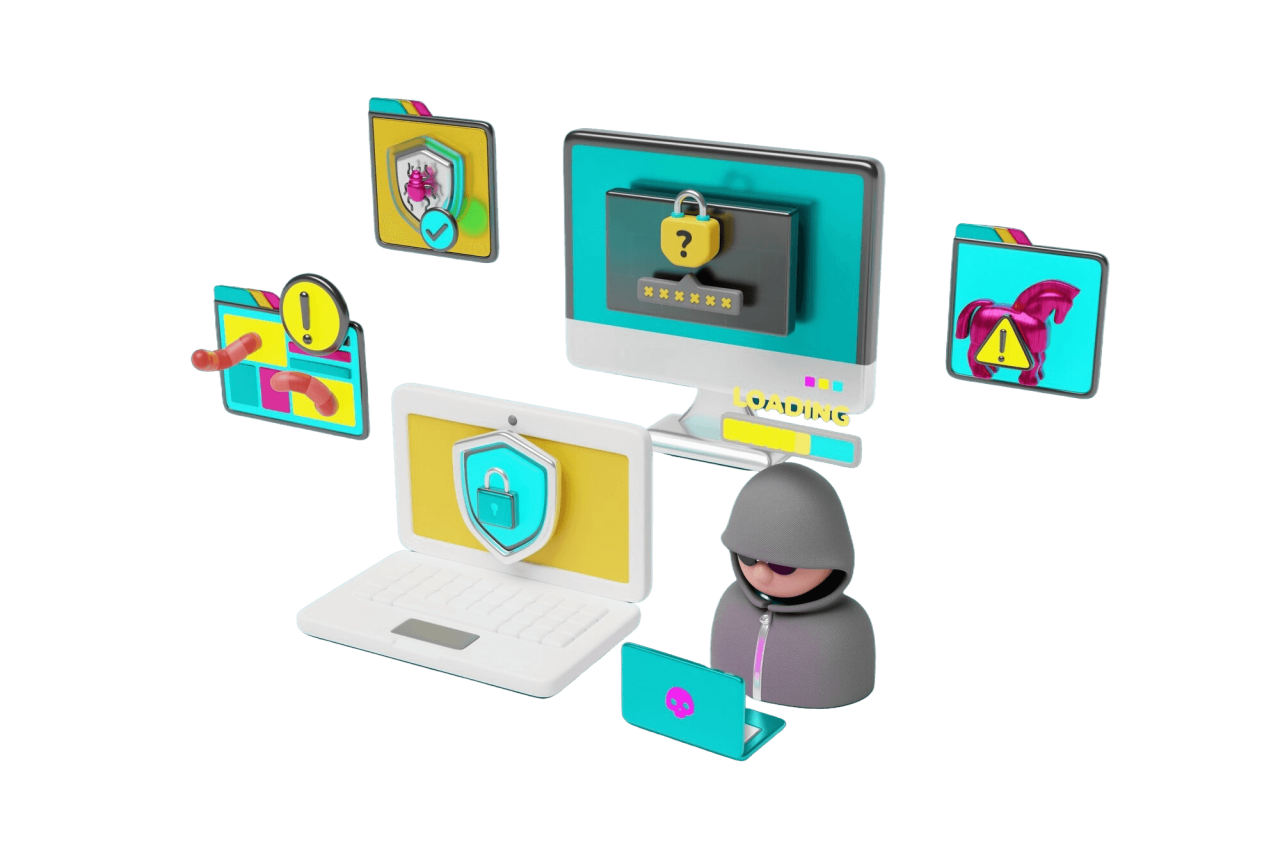 3D Rendering Cybersecurity Background