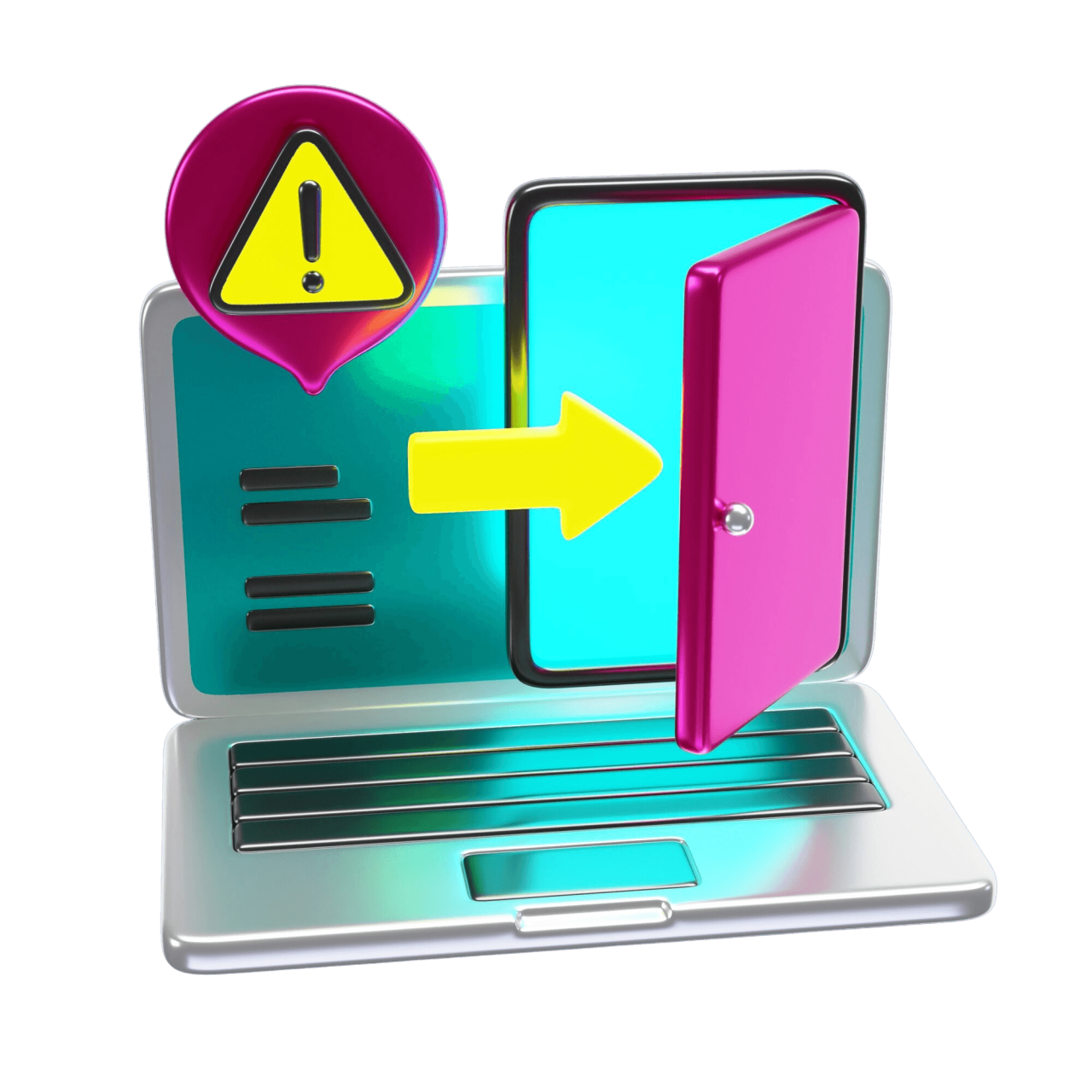 3D Rendering Cybersecurity Icon