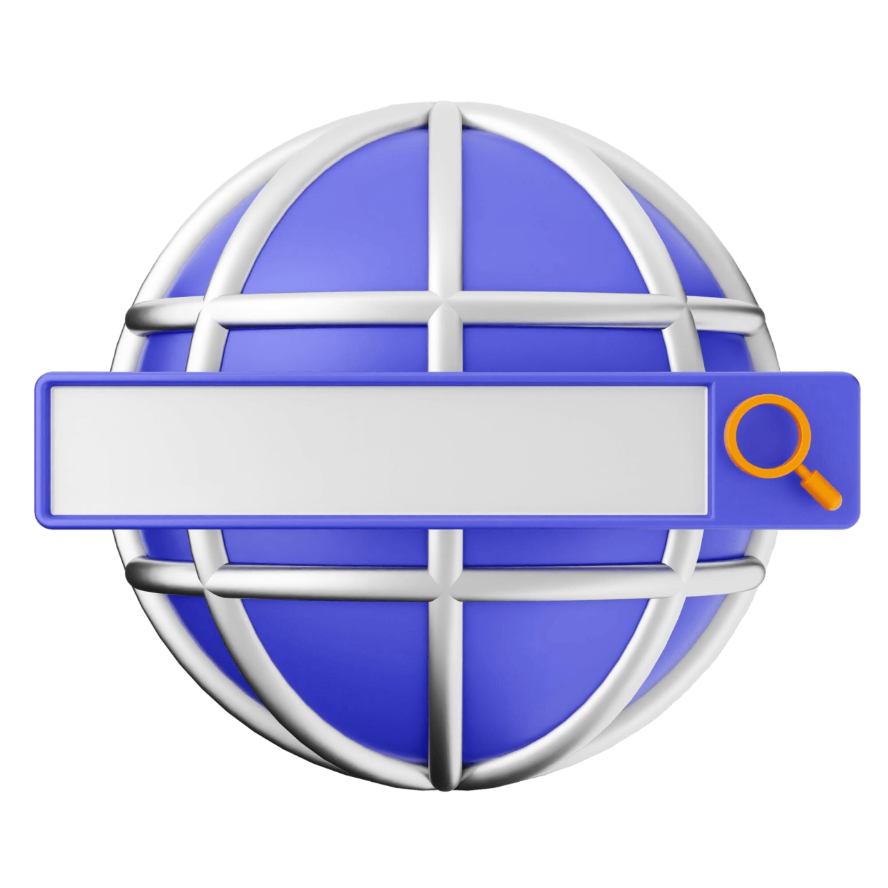 3D Search Scan Icon Globe Internet