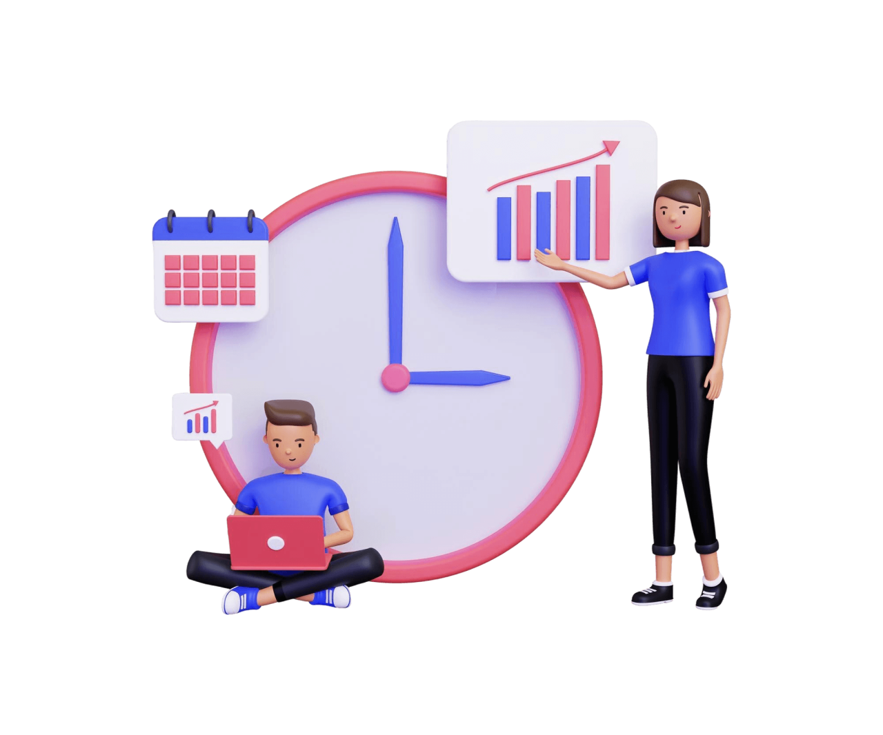 3D Working Time With Male Female Characters