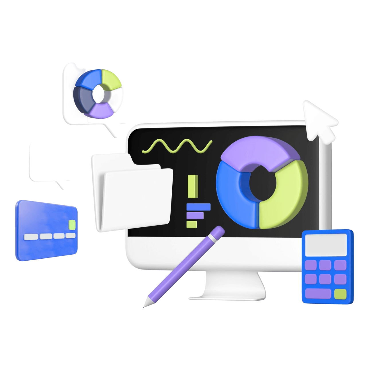 Computer Data Png Sticker 3D Graphic Transparent Background