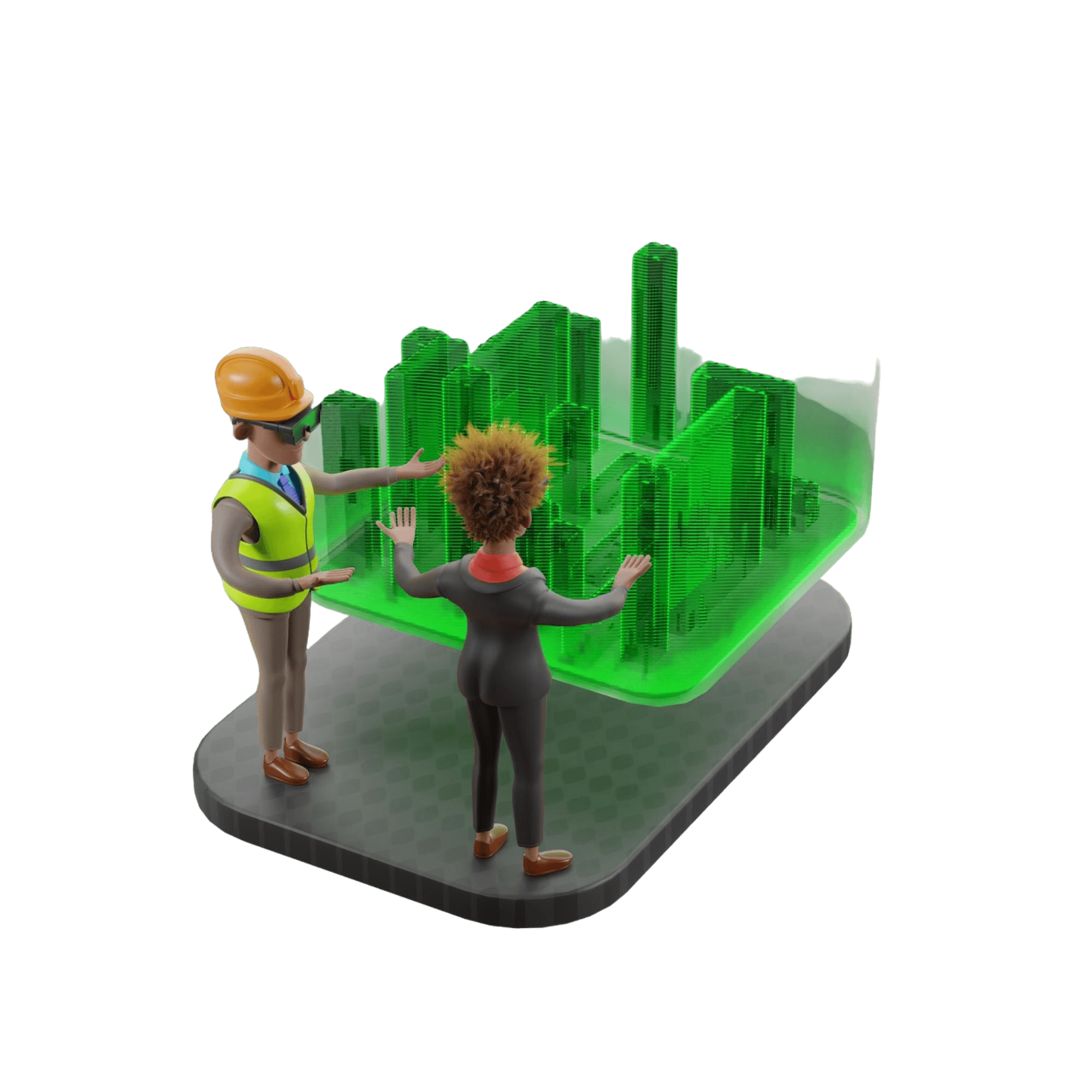 Construction Planning With Vr Visualization 3D Illustration