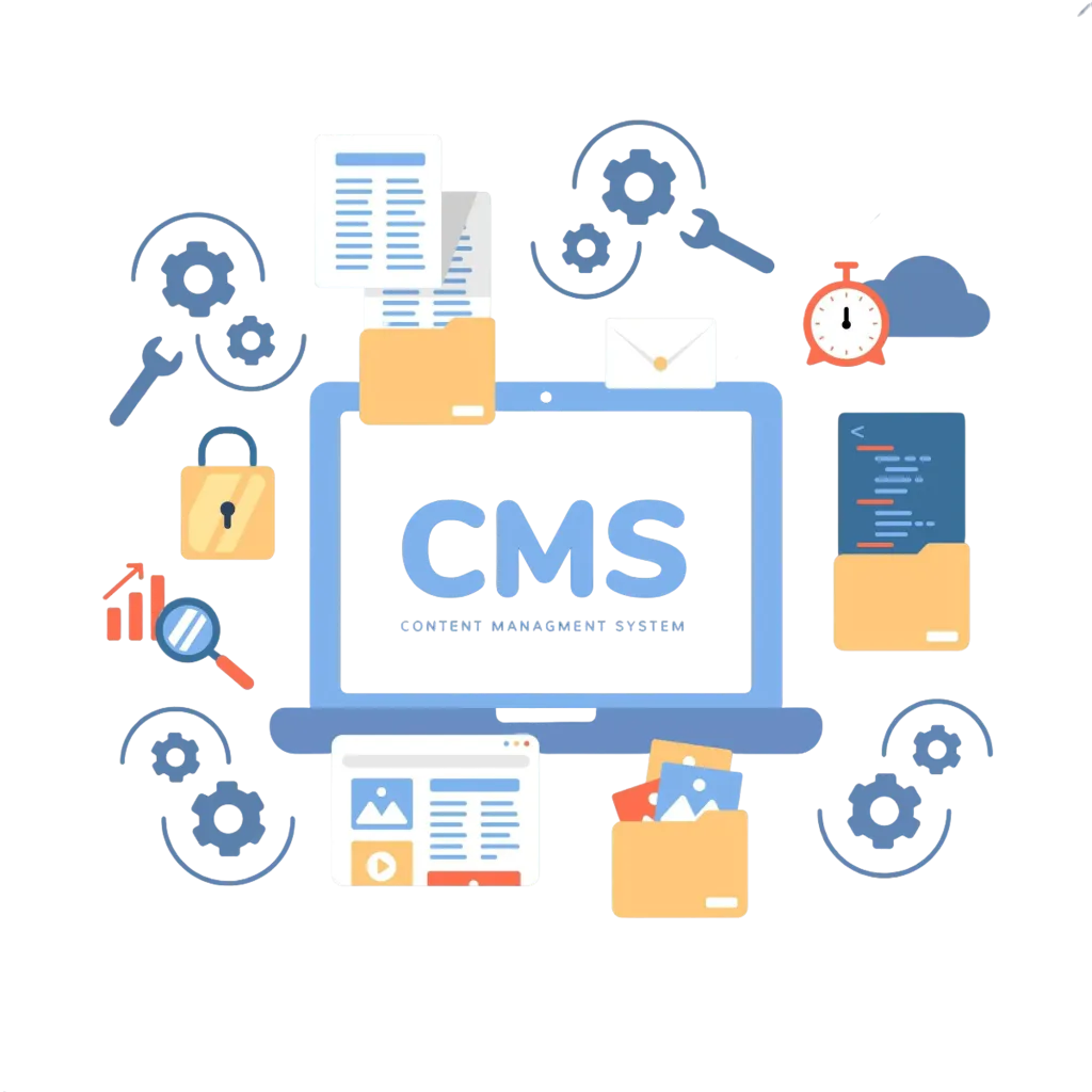 Content Management System Concept Flat Design 1