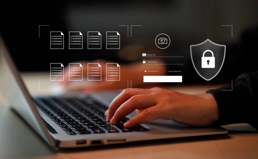 Cyber Security Security Password Login Online Concept Hands Typing Entering Username Password Social Media Log With Smartphone Online Bank Account Data Protection Hacker