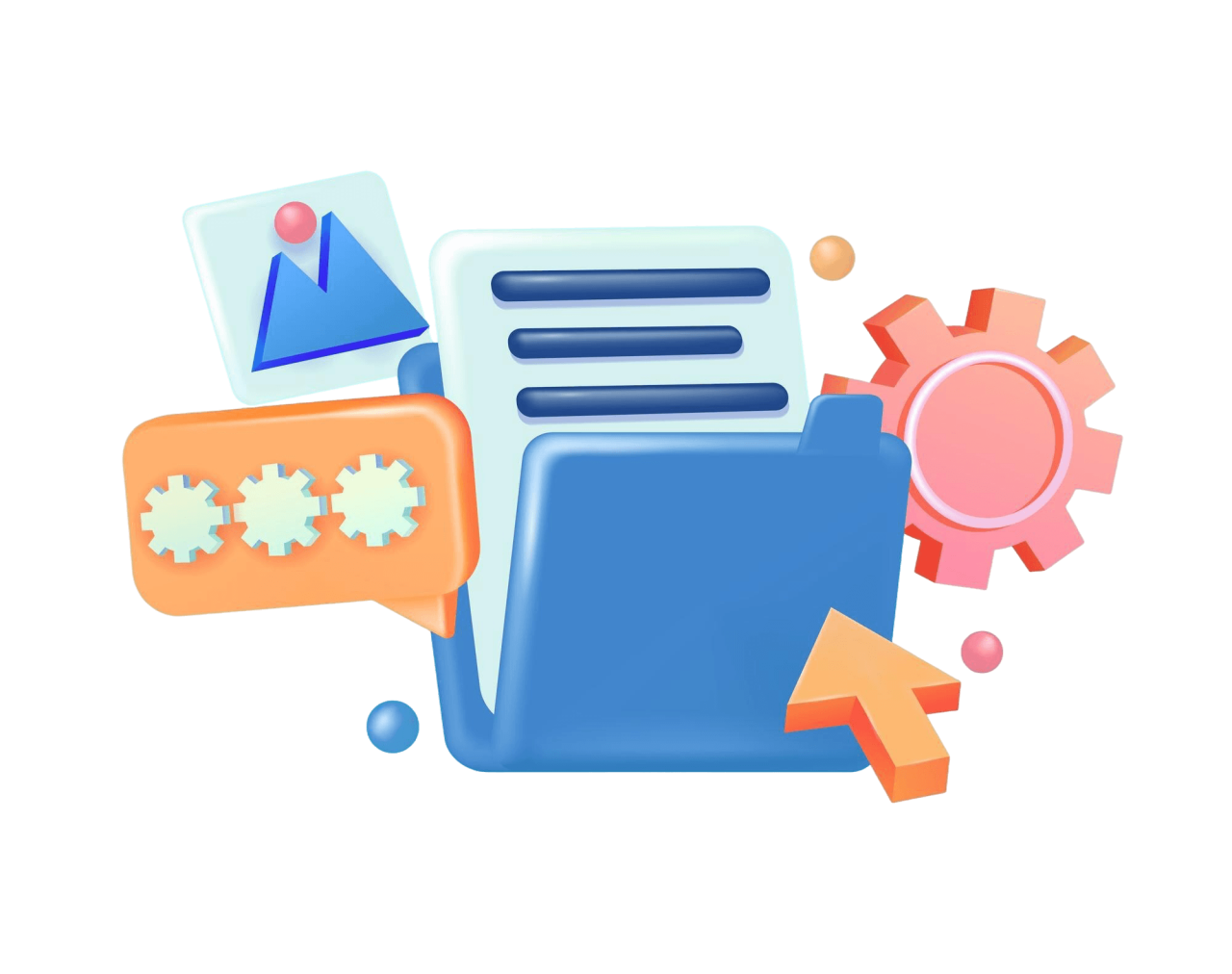 Document Folder Multimedia Image Management File System 3D Vector