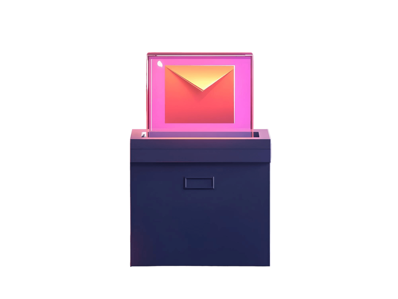 Flat Blurred Ballot Box Concept With Glowing Votes Close Up Voting Process Soft Bokeh Illust