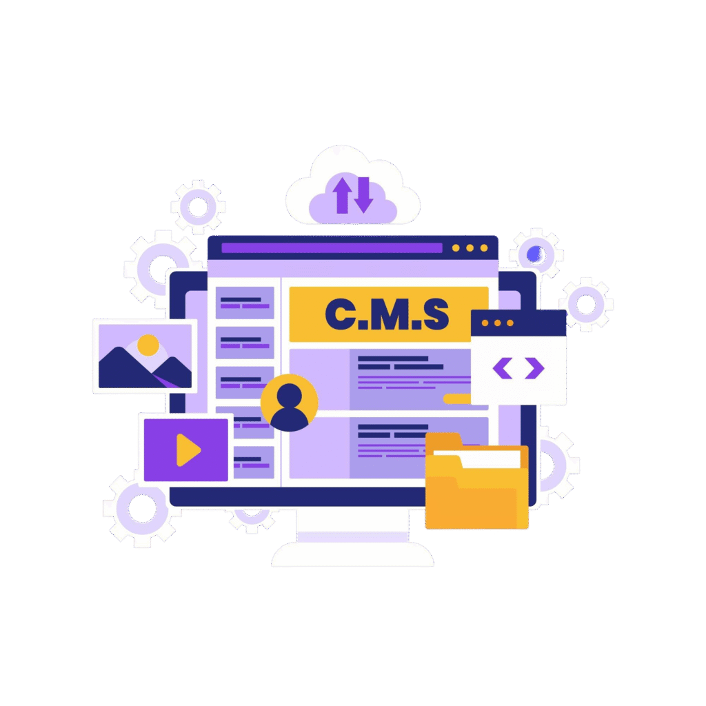 Flat Cms Concept Illustration