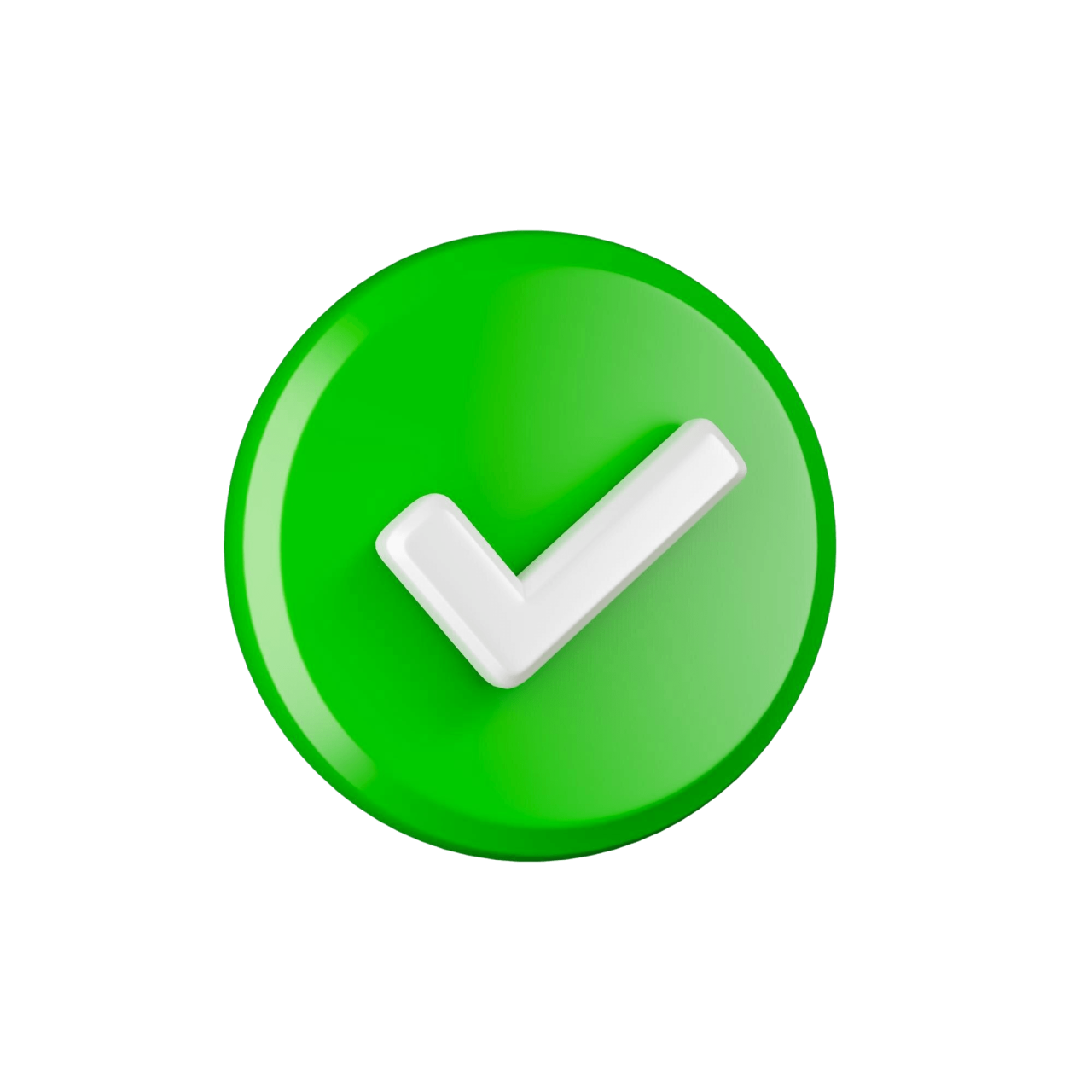 Green Check Mark Icon 3D Element Illustration
