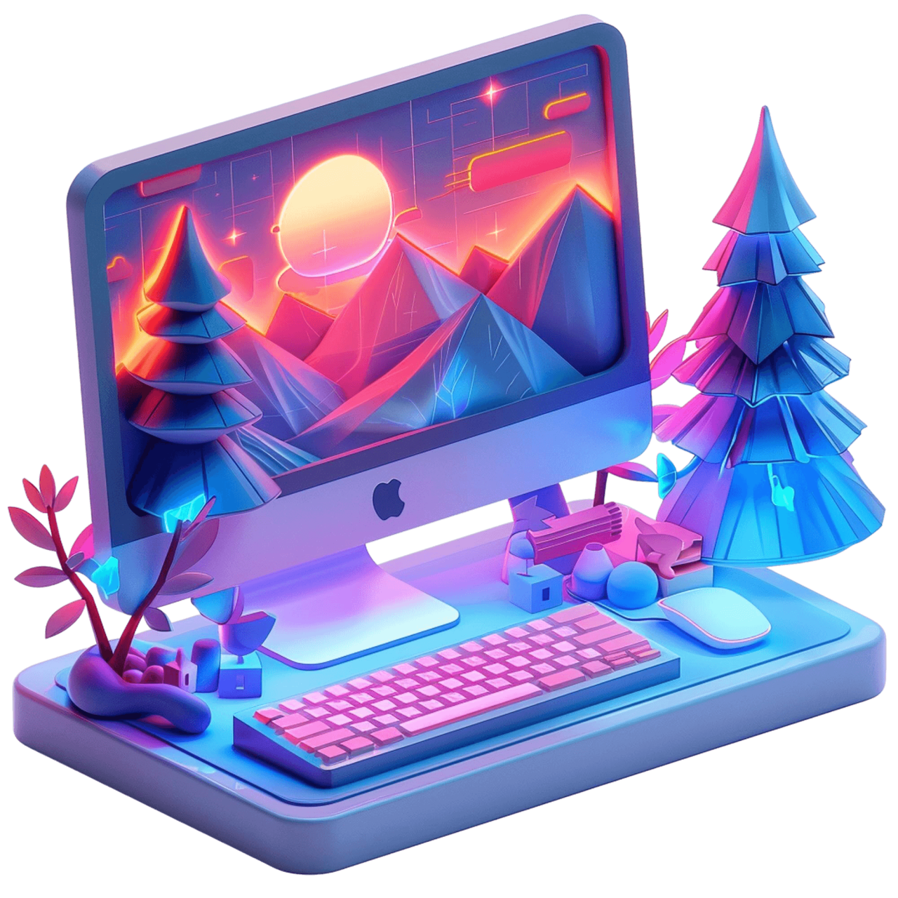 Laptop With Mountain Top It