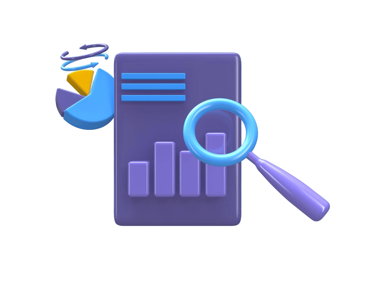 Pie Chart Growth Report Financial Graph Icon Isolated 3D Render Illustration