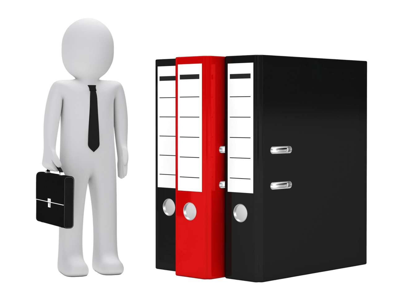 Rag Doll With Three Giant Filing Cabinets
