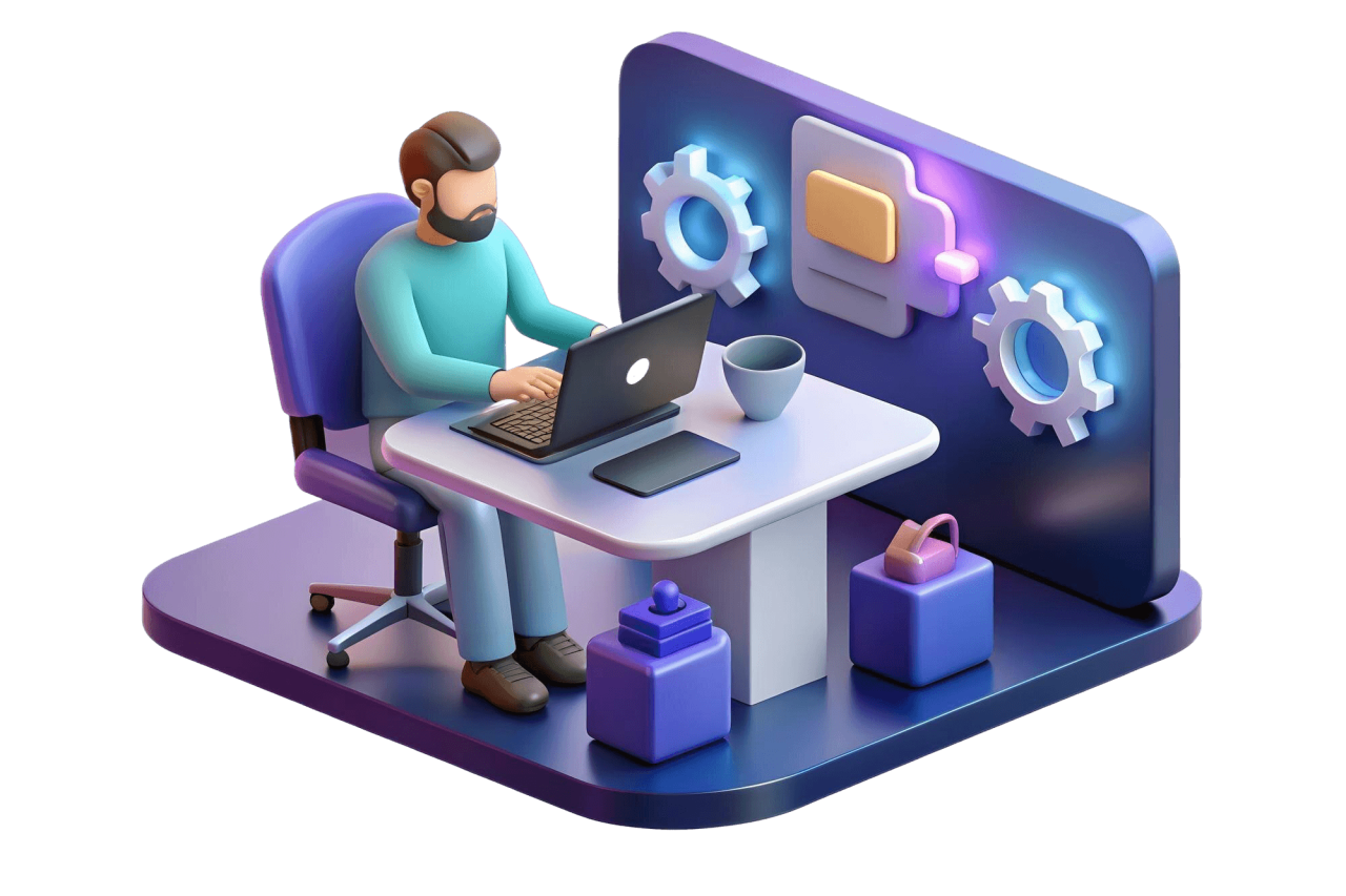 Software Developer Coding Virtual Meeting With Abstract Interface Showcasing Tech Skills Col