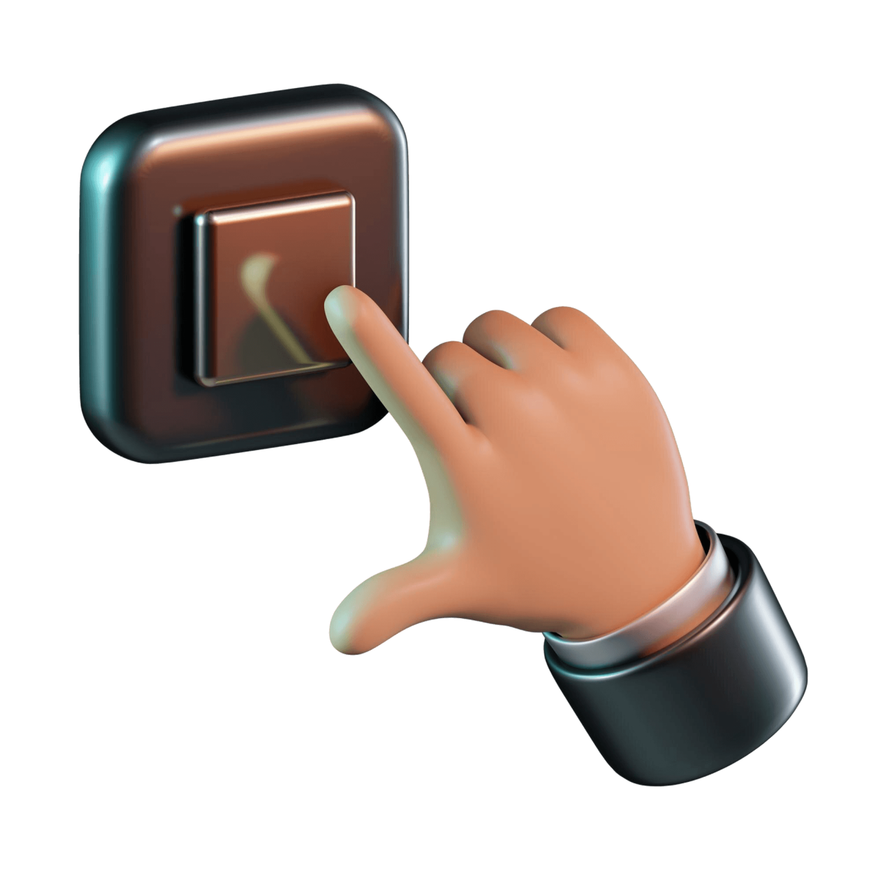Tap Stop Button 3D Icon