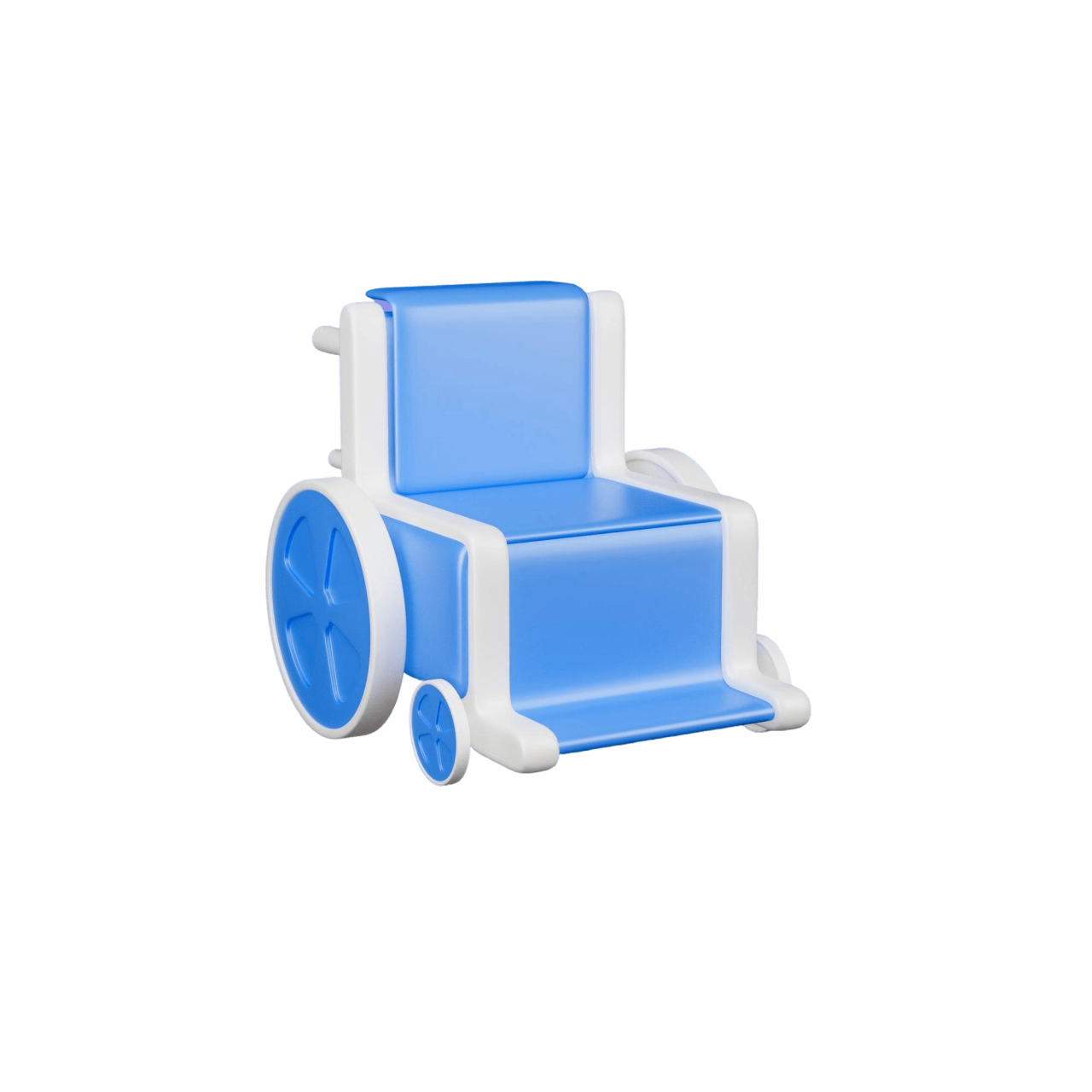 Wheelchair Icon Isolated 3D Render Illustration