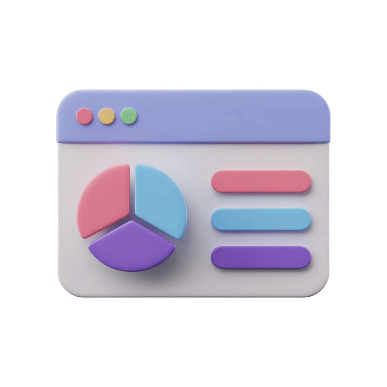 3D Cartoon Interface With Pie Chart Data Visualization Elements 1