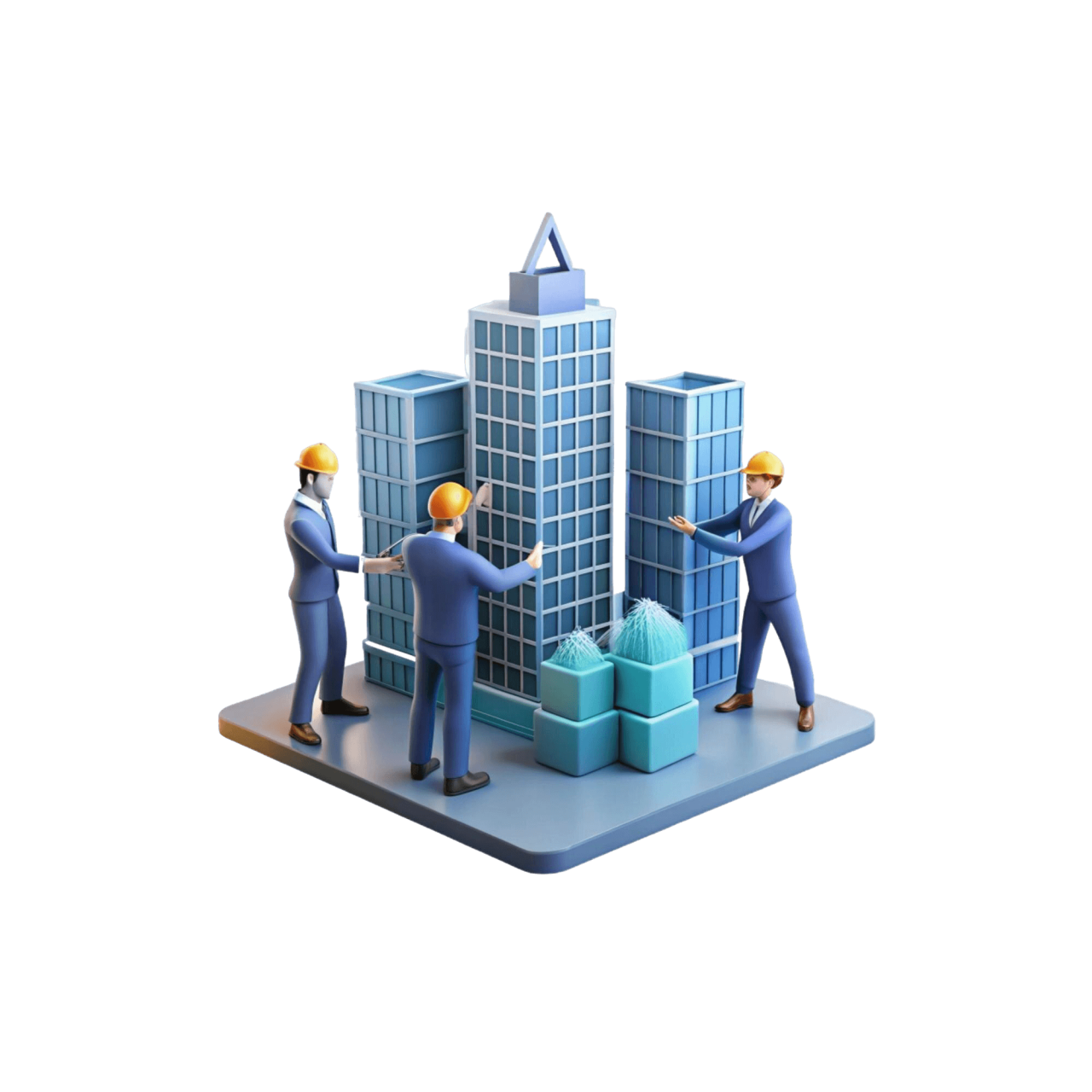 Constructing Modern Skyscrapers 3D Model Urban Development