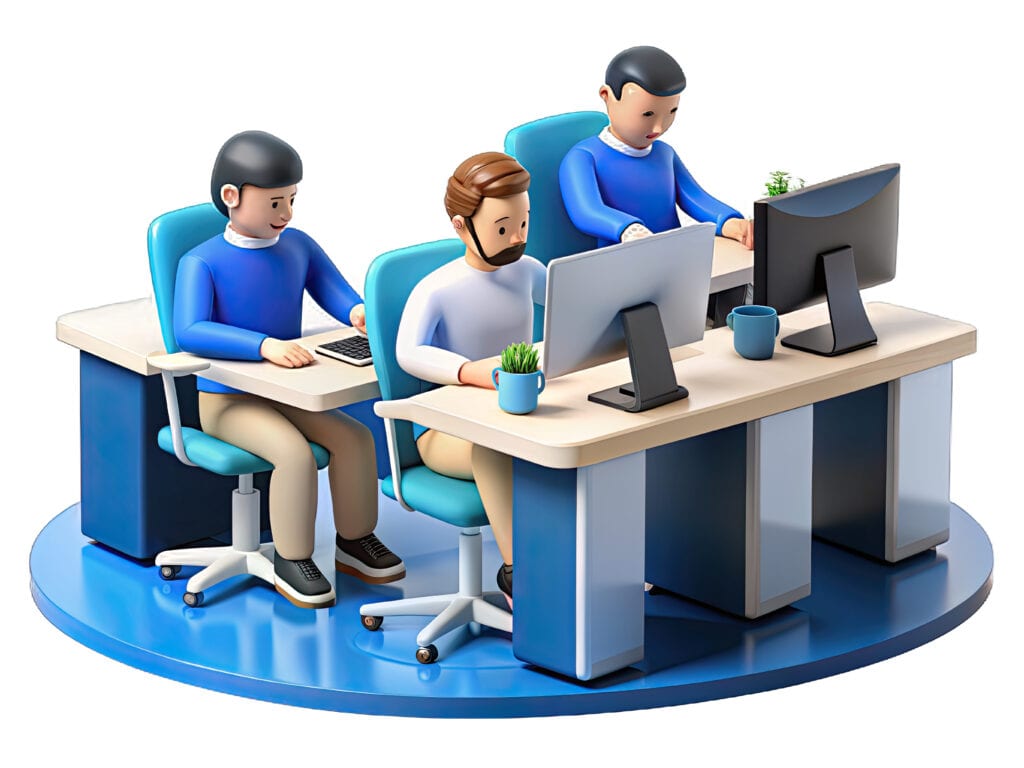 People Sitting Working Desks Have Computer