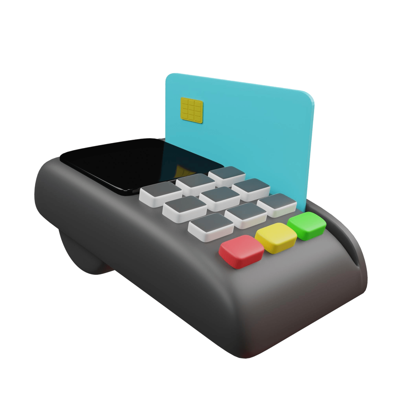 Pos Machine Payment Terminal Icon Isolated 3D Render Illustration 1