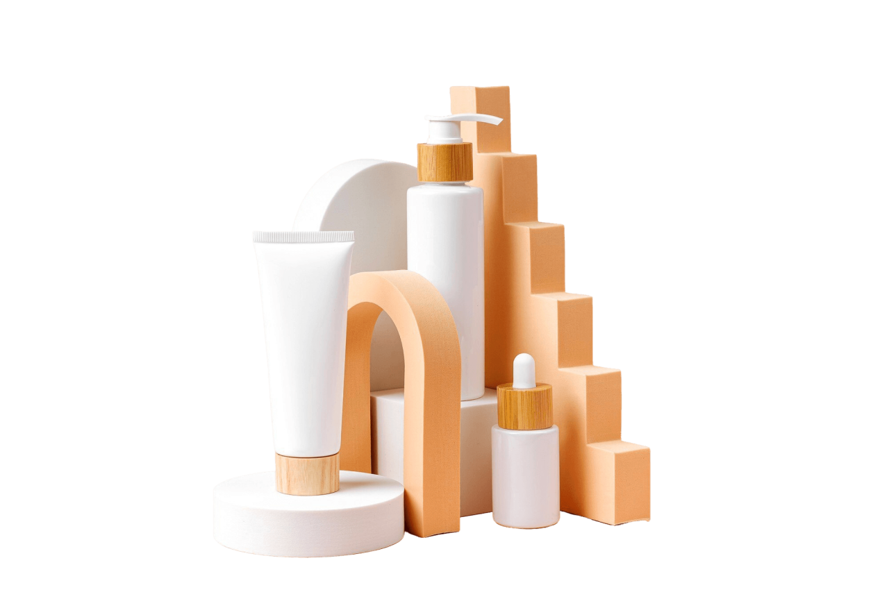 Various Blank Cosmetic Container Mock Ups Podiums Geometrical Forms 1